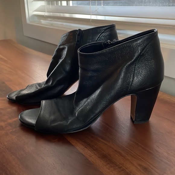 Open-toed leather booties. Used, good condition. - Picture 2 of 4